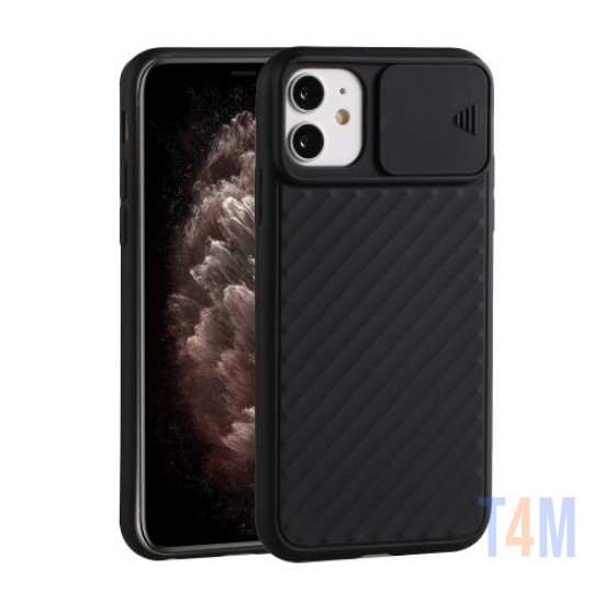 CAPA DE SILICONE COM PROTEÇÃO DE CÂMERA PARA APPLE IPHONE 11 PRETO